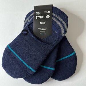 Stance 3-pk Gamut 2 No Show Socks. Navy Blue Medium
